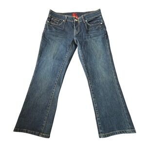 Big Train Jeans Womens 3L Dark Wash Flare Leg Denim Blue B55002+2‎ AA12